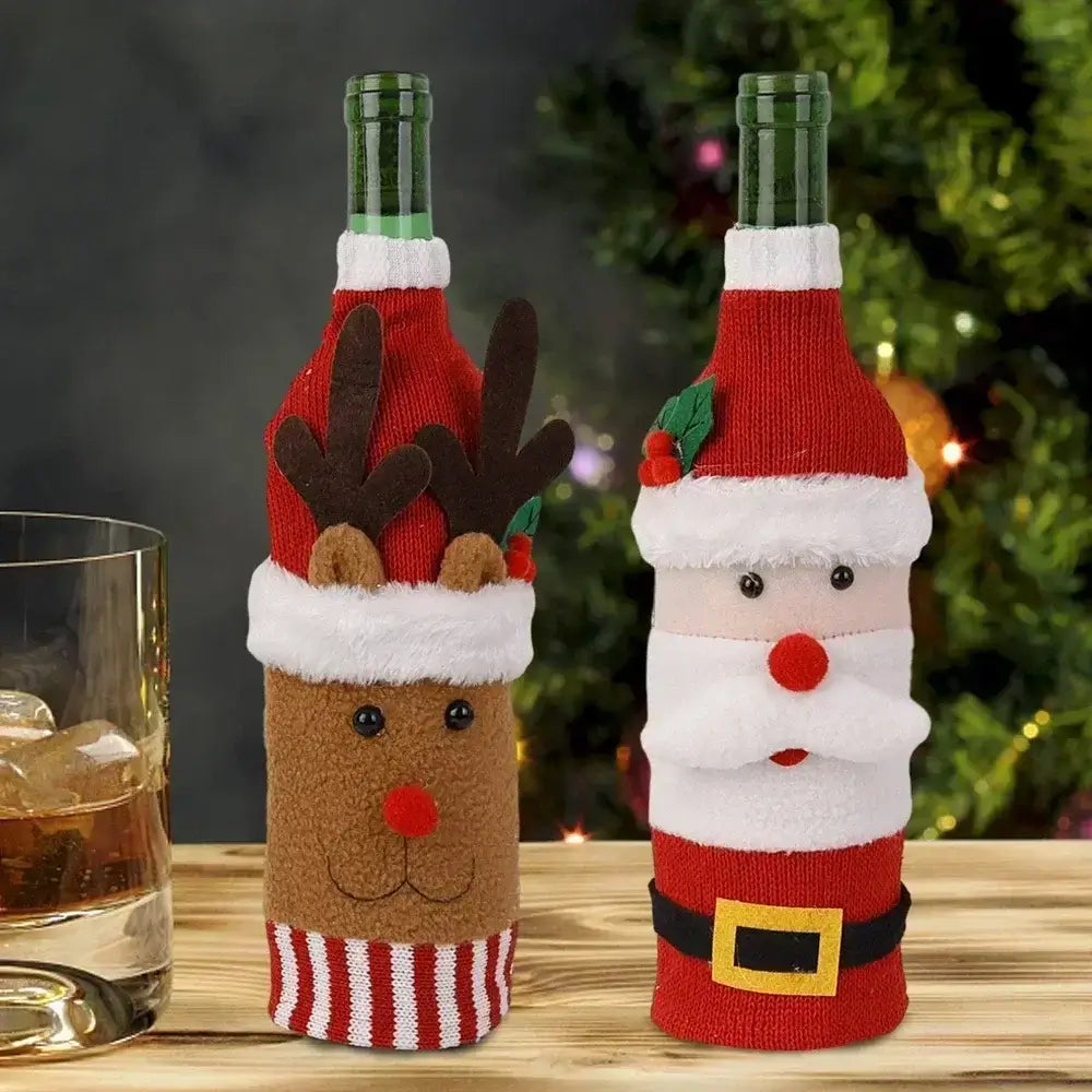 Capa Vinho e Champagne Enfeites de Natal a Mesa