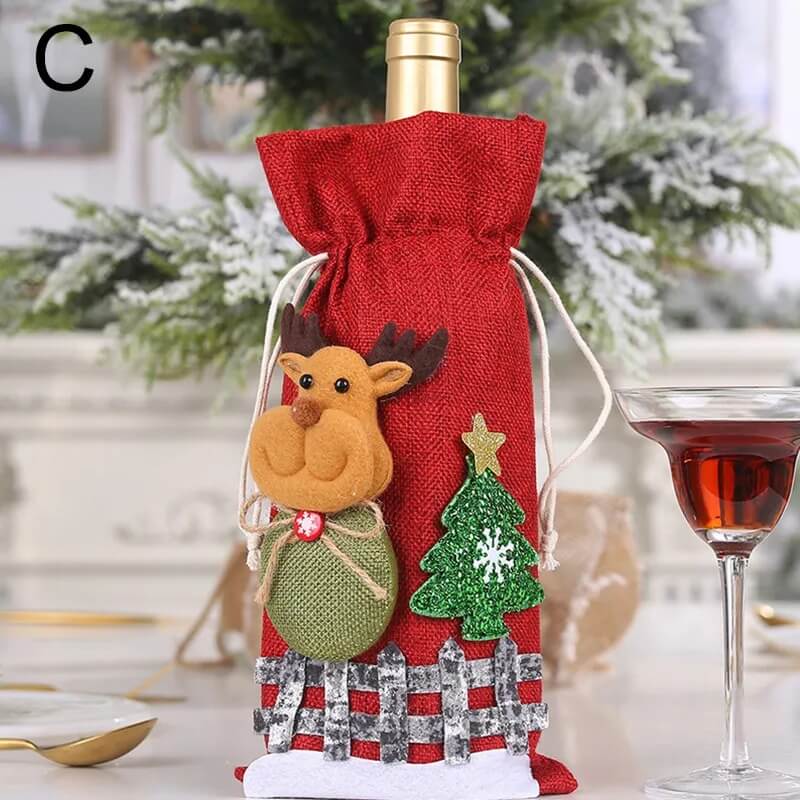 Capas de Vinho e Champagne Decoração Natal