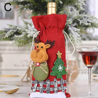 Capas de Vinho e Champagne Decoração Natal