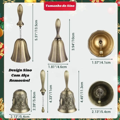 Sino de Natal Modelo Bate Sino Pequenino Merry Christmas