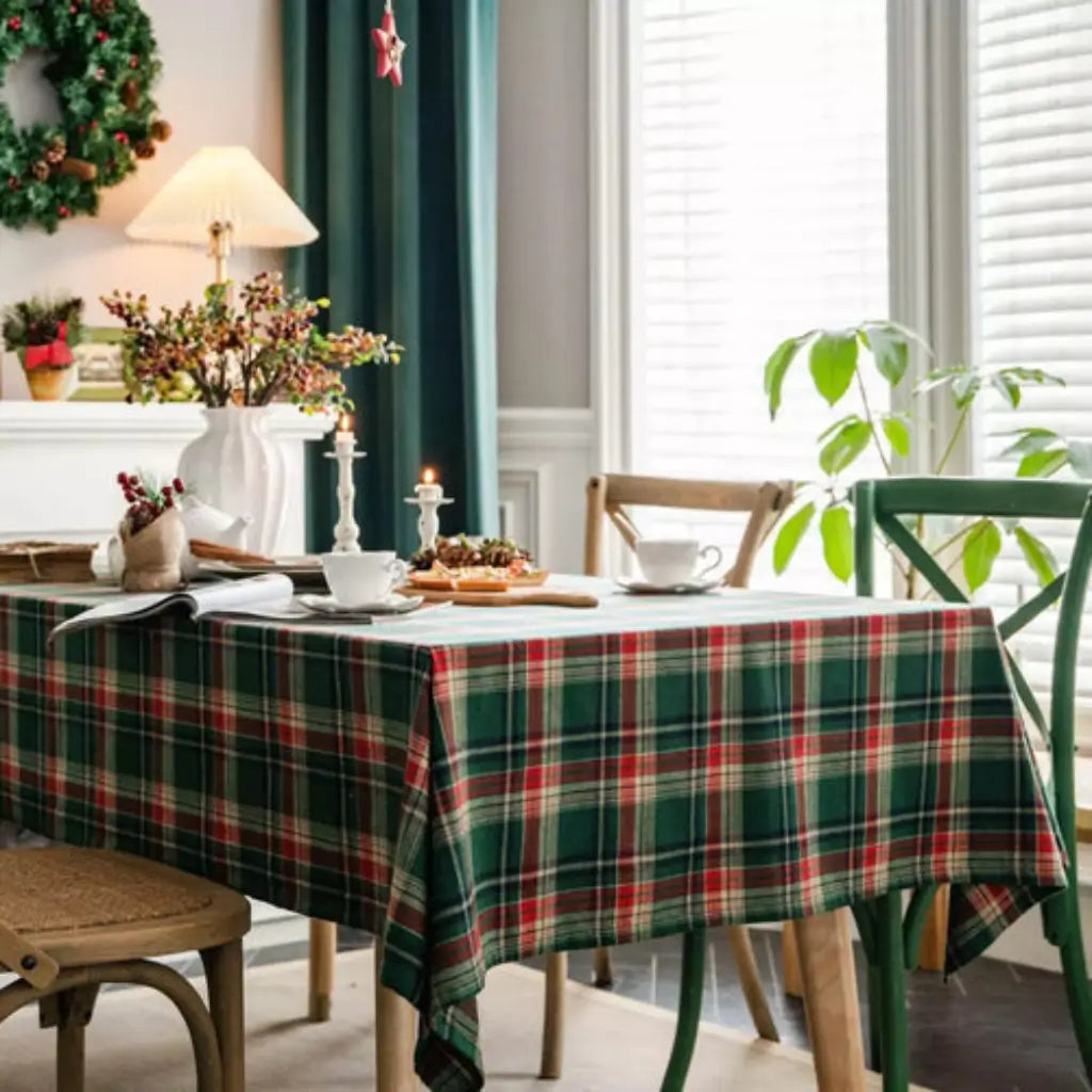 Toalha de Mesa Natal Linho Algodão Merry Christmas