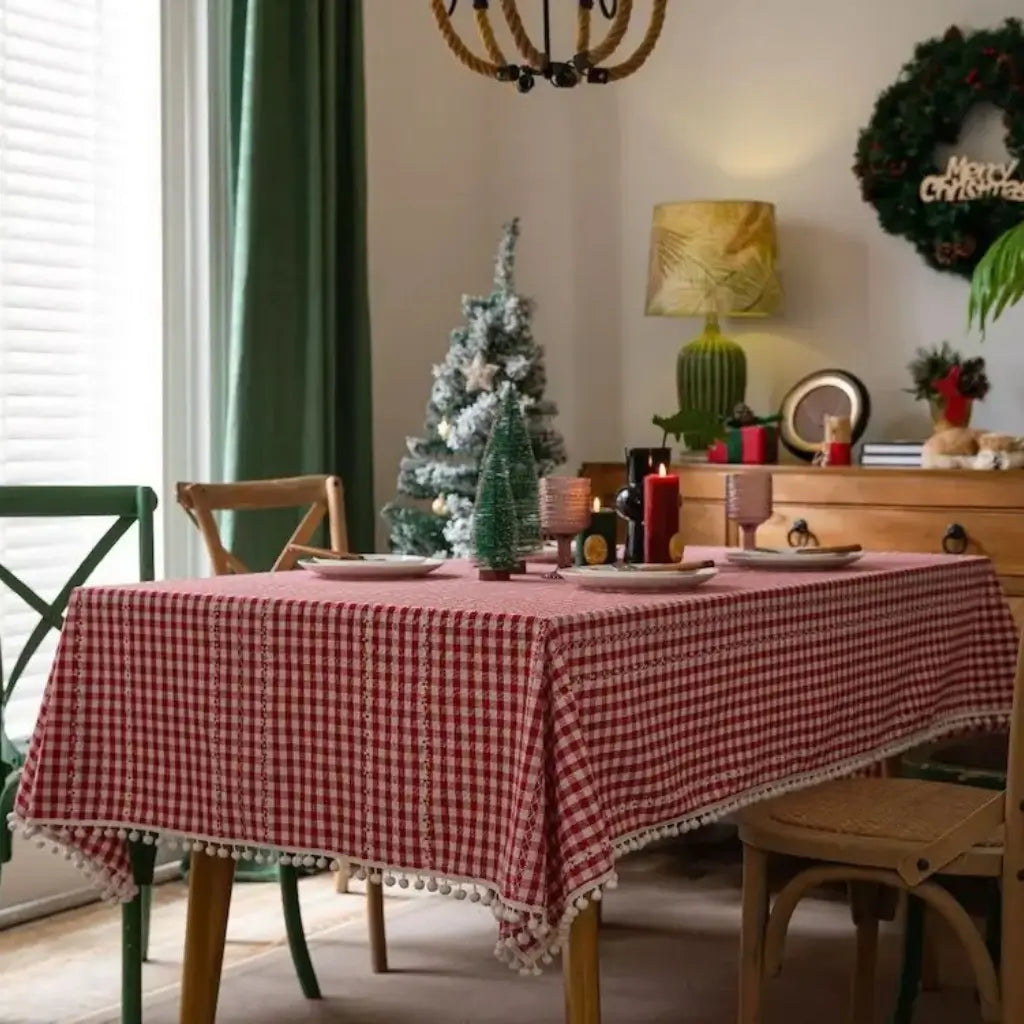 Toalha de Mesa Natal Red Christmas Decoração de Natal