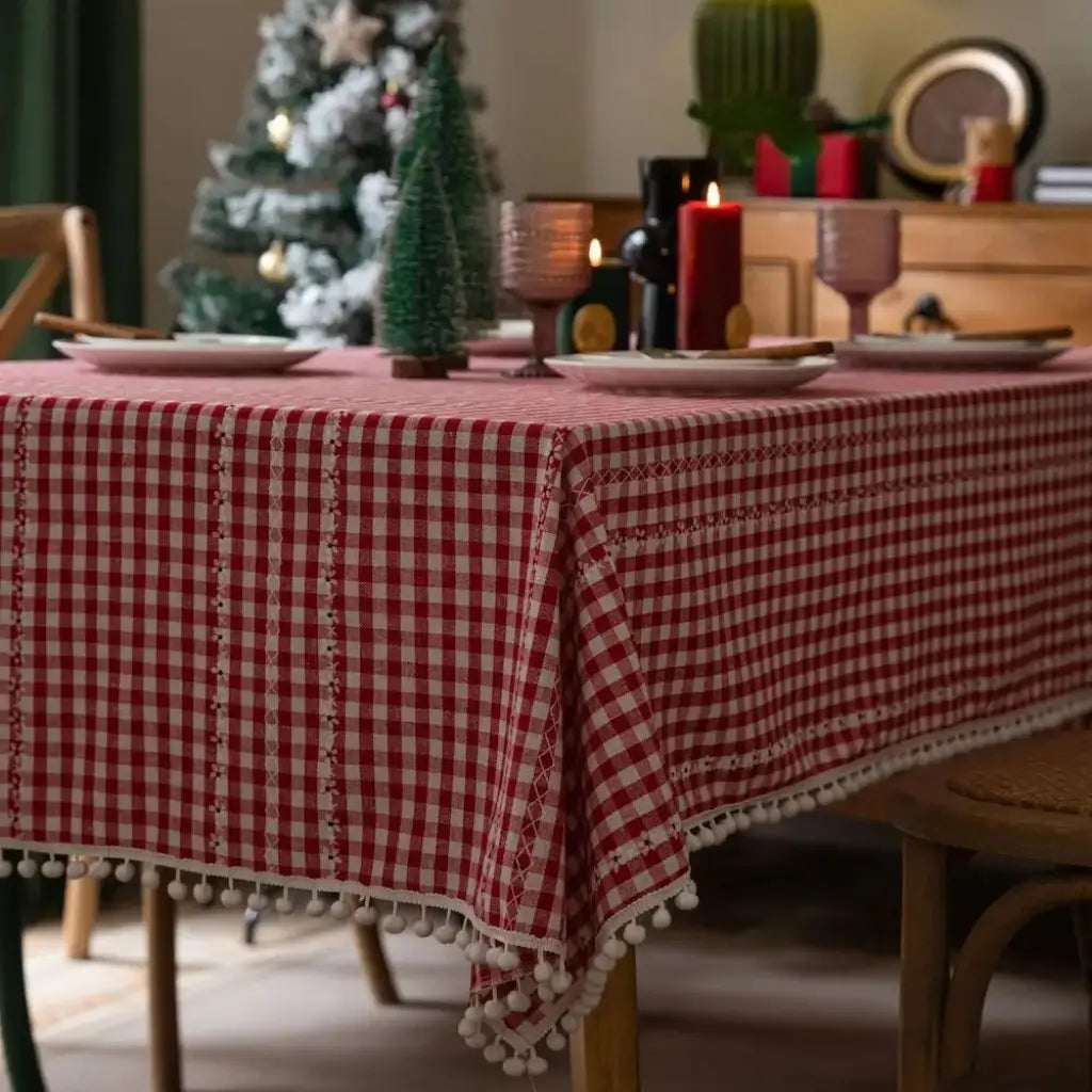 Toalha de Mesa Natal Red Christmas Decoração de Natal