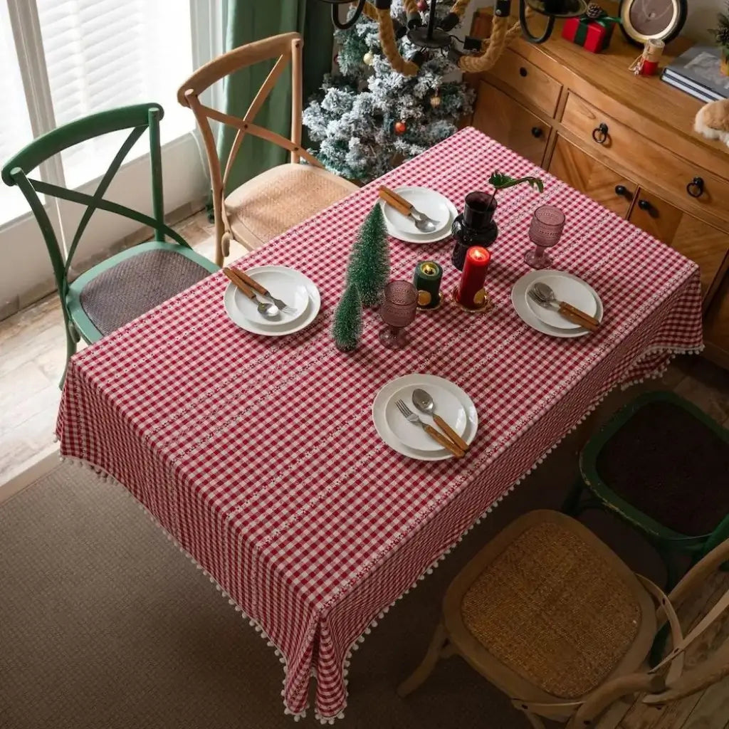 Toalha de Mesa Natal Red Christmas Decoração de Natal
