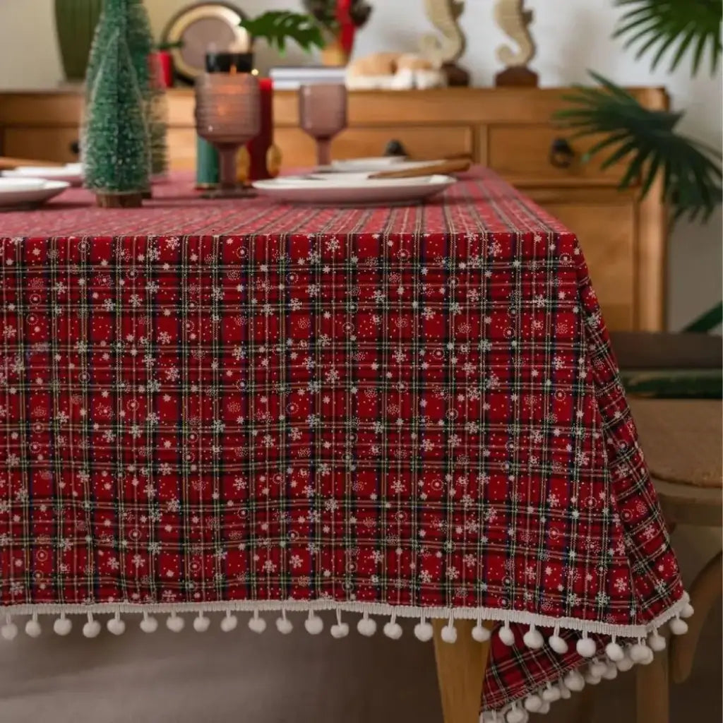 Toalha de Mesa Natal Red Christmas Decoração de Natal