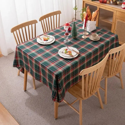 Toalha de Mesa Natalina Xadrez Feliz Natal Casa