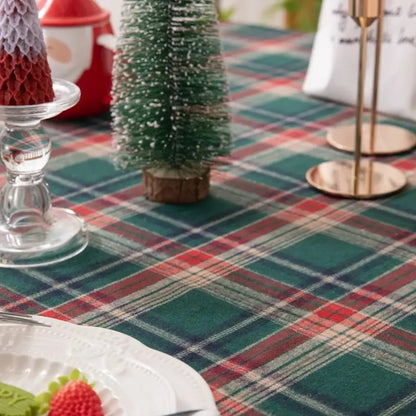 Toalha de Mesa Natalina Xadrez Feliz Natal Casa