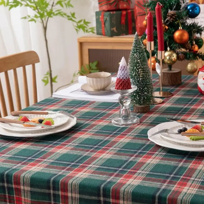 Toalha de Mesa Natalina Xadrez Feliz Natal Casa