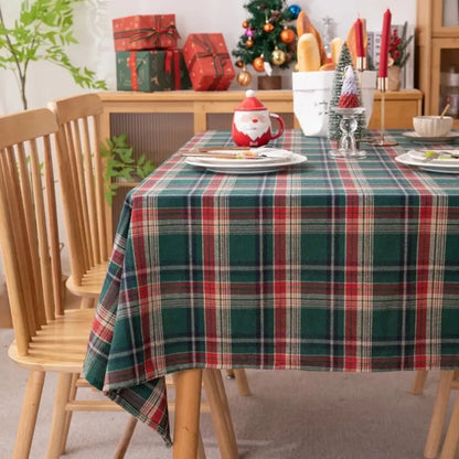 Toalha de Mesa Natalina Xadrez Feliz Natal Casa