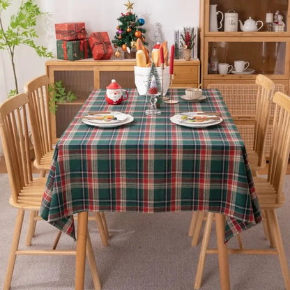 Toalha de Mesa Natalina Xadrez Feliz Natal Casa