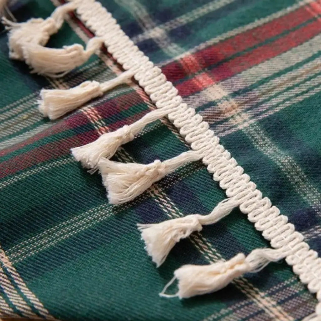 Toalha de Mesa Natalina Xadrez Feliz Natal Casa