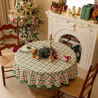 Toalha de Mesa de Natal Redonda Boas Festas