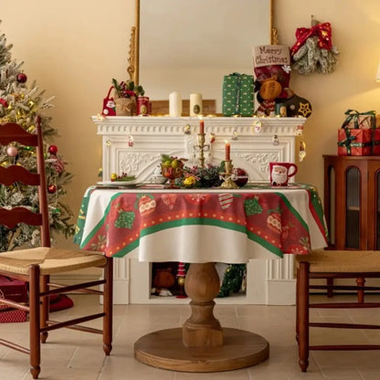 Toalha de Mesa de Natal Redonda Boas Festas