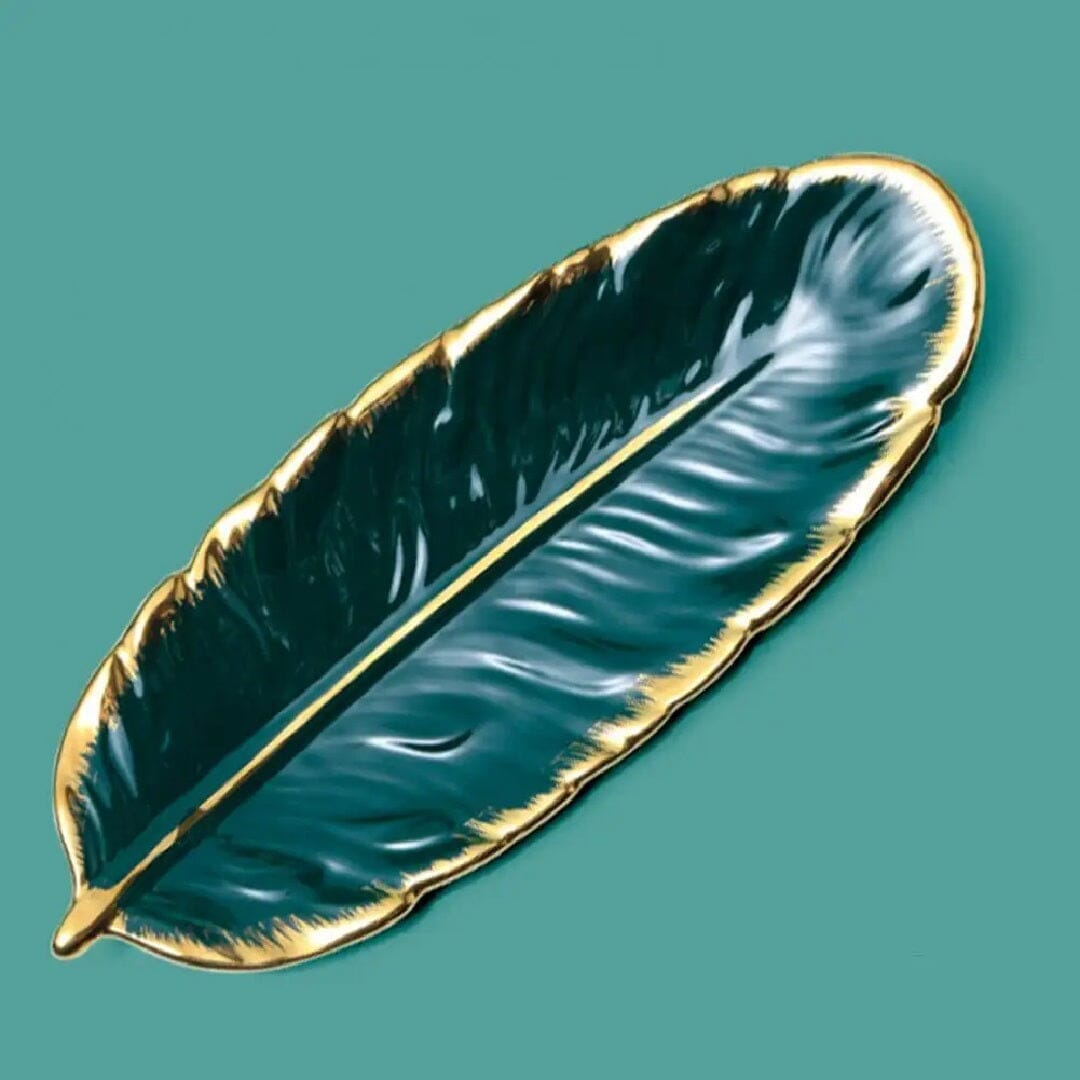 Aparador Prato de Porcelana Requintado Mercy para Cozinha YuDome Verde 10x26 