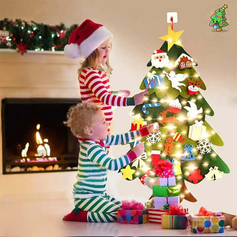 Árvore de Natal Decorada Enfeite de Natal Educativo Para Crianças