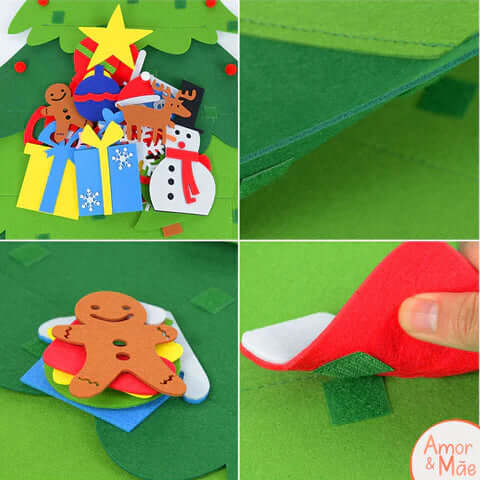 Árvore de Natal Decorada Enfeite de Natal Educativo Para Crianças