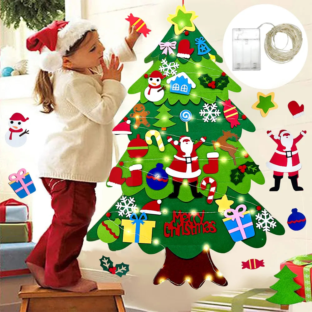 Árvore de Natal Decorada Enfeite de Natal Educativo Para Crianças