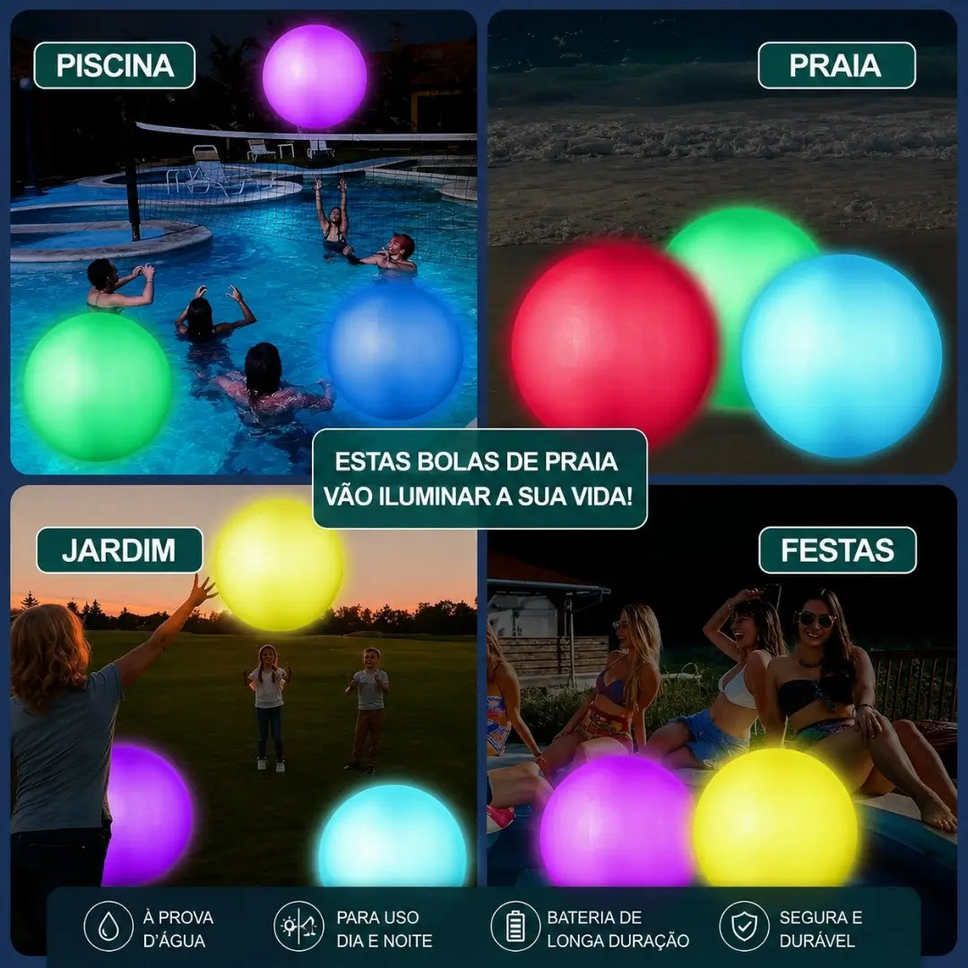 Bola Led Solar Iluminação Flutuante Impermeável Decoração Jardim