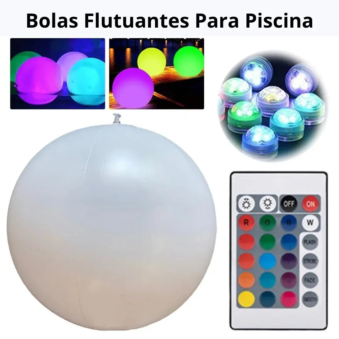 Bola Led Solar Iluminação Flutuante Impermeável Decoração Jardim