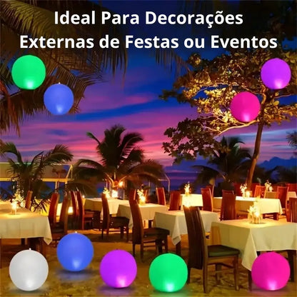 Bola Led Solar Iluminação Flutuante Impermeável Decoração Jardim