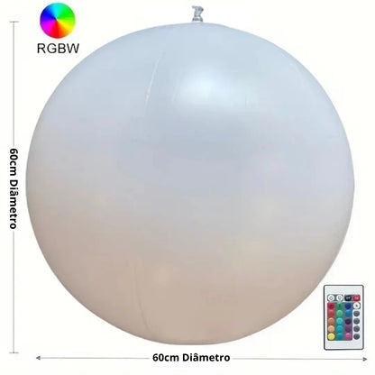 Bola Led Solar Iluminação Flutuante Impermeável Decoração Jardim