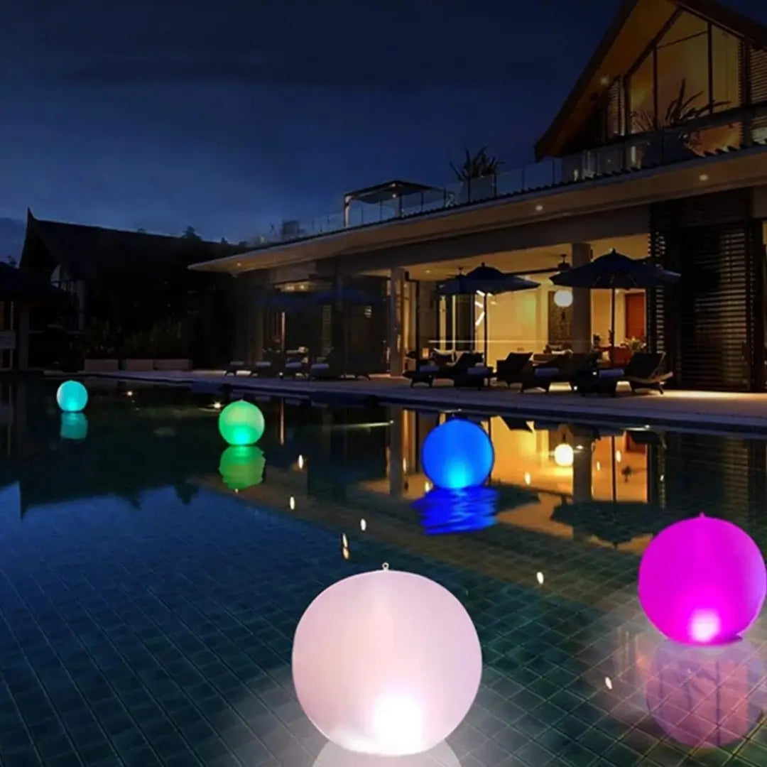 Bola Led Solar Iluminação Flutuante Impermeável Decoração Jardim