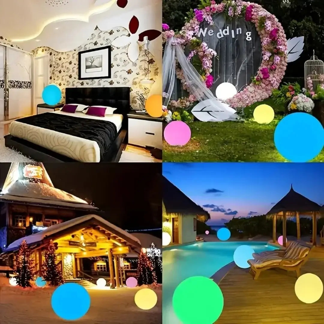 Bola Led Solar Iluminação Flutuante Impermeável Decoração Jardim