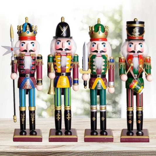 Bonecos Quebra-Nozes Soldados de Madeira Decoração de Natal