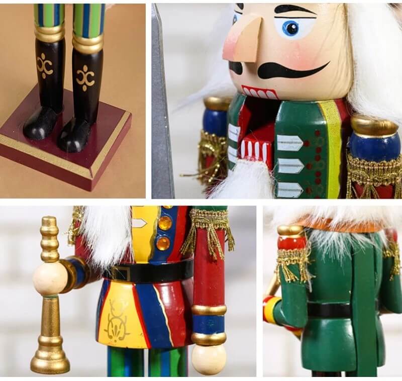 Bonecos Quebra-Nozes Soldados de Madeira Decoração de Natal