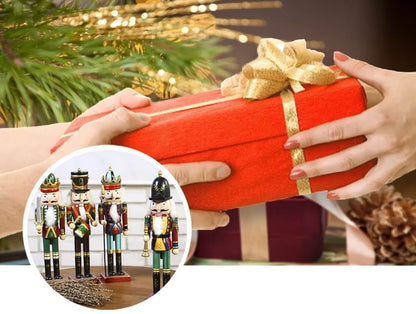 Bonecos Quebra-Nozes Soldados de Madeira Decoração de Natal