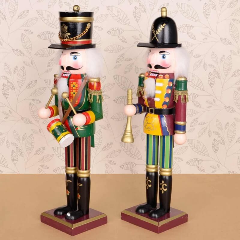 Bonecos Quebra-Nozes Soldados de Madeira Decoração de Natal
