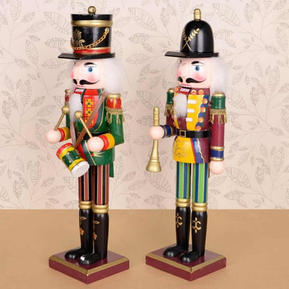 Bonecos Quebra-Nozes Soldados de Madeira Decoração de Natal