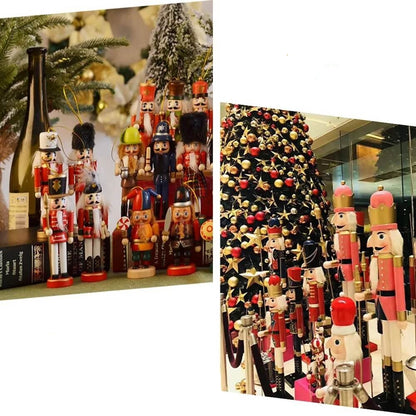 Bonecos Quebra-Nozes Soldados de Madeira Decoração de Natal