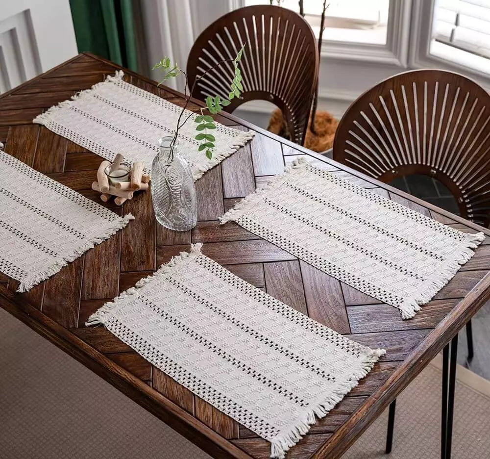 Caminho de Mesa com Franja Passadeira de Mesa Boêmio Imperiale