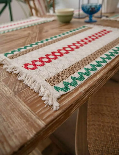 Caminho de Mesa com Franja Passadeira de Mesa Boêmio Imperiale