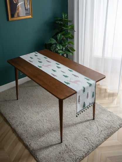 Caminho de Mesa Natal com Borla Trilho de Mesa Merry Christmas