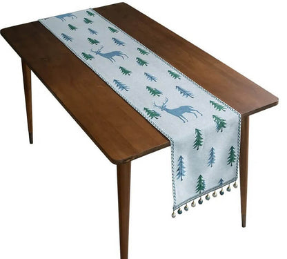 Caminho de Mesa Natal com Borla Trilho de Mesa Merry Christmas