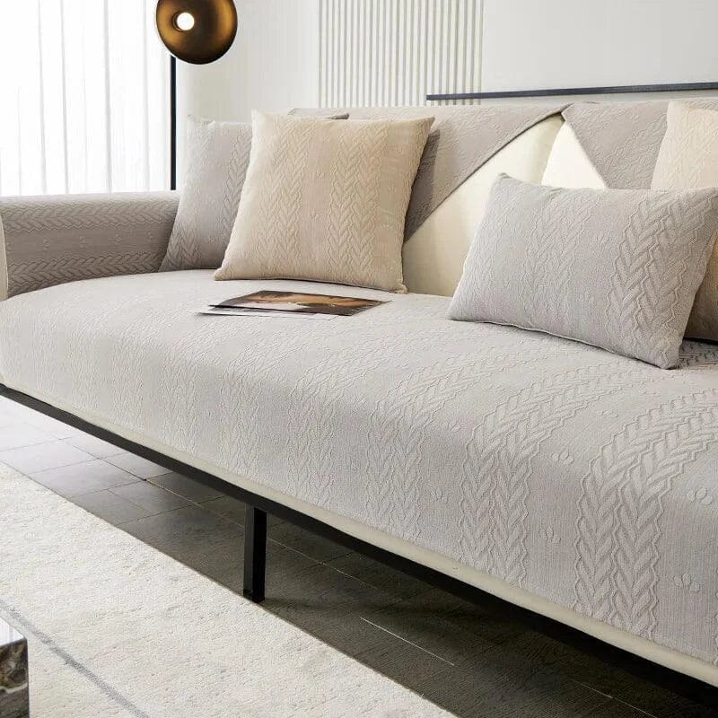Capa de Sofá Chenille Antiderrapante Impermeável Cinza Lenogue Capa de Sofá Chenille Antiderrapante Impermeável Cinza Lenogue Conceito Cinza 70 x 70 cm 