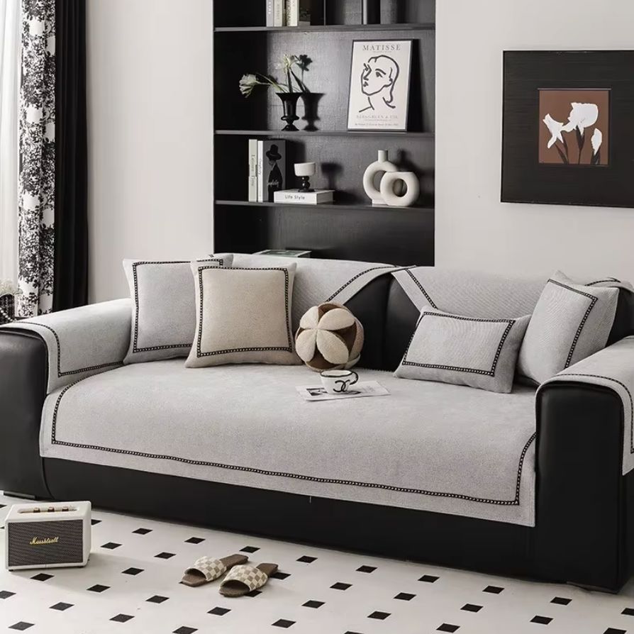 Capa de Sofá Chenille Supreme Soft Gray – Antiderrapante e Proteção Capa - 0011 Conceito 