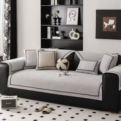 Capa de Sofá Chenille Supreme Soft Gray – Antiderrapante e Proteção Capa - 0011 Conceito 