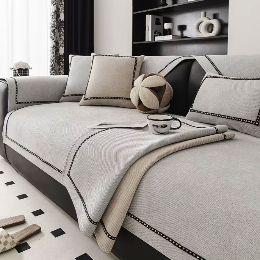 Capa de Sofá Chenille Supreme Soft Gray – Antiderrapante e Proteção Capa - 0011 Conceito 