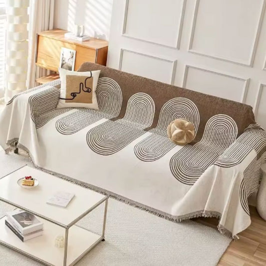 Capa de Sofá Minimalista Serenite Coffee – Estilo Escandinavo e Proteção Antipoeira Conceito 