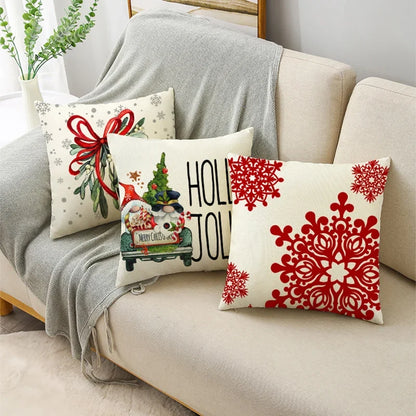 Capas de Almofada Natal Linho Algodão Merry Christmas