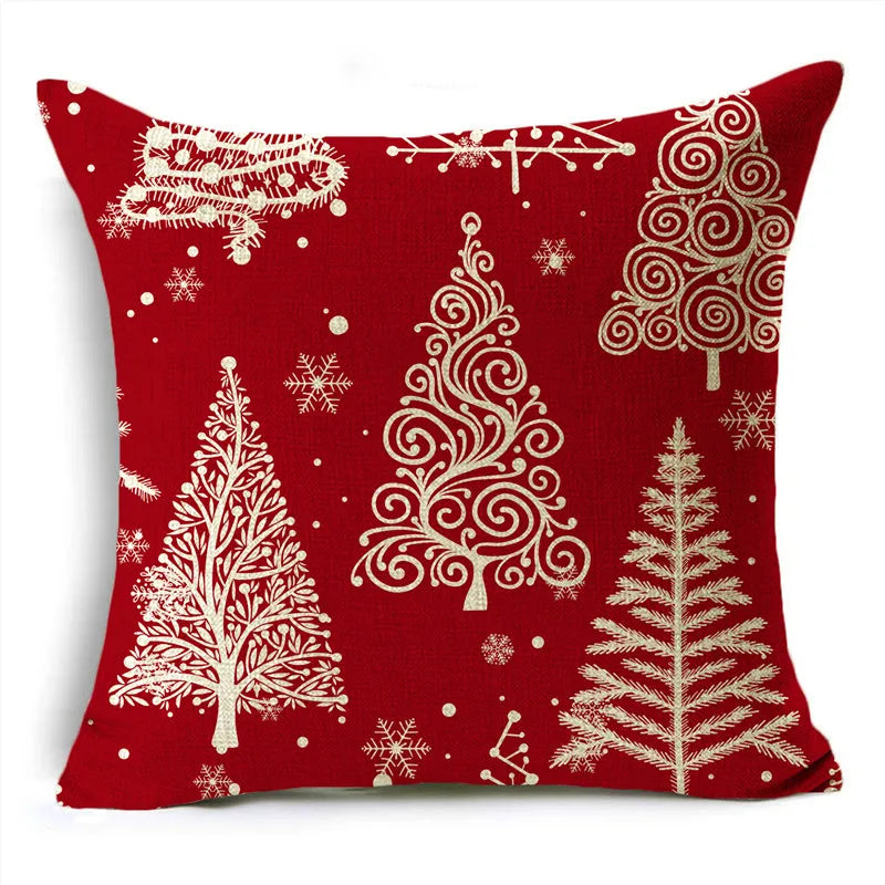Capas de Almofada Natal Linho Algodão Merry Christmas