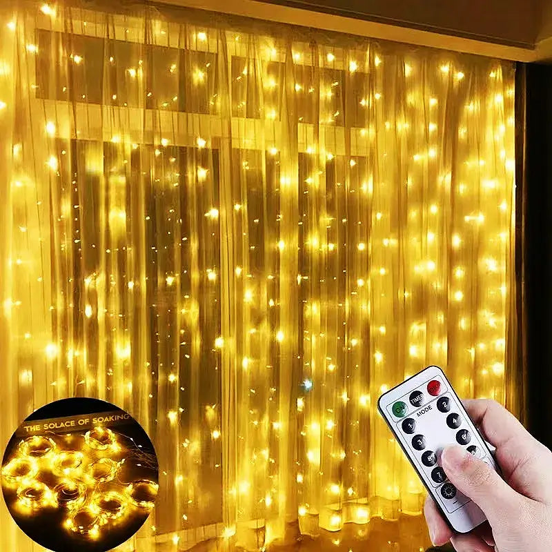 Cortina de LED Corda Luzes Decoração de Natal – 100, 200 e 300 LEDs