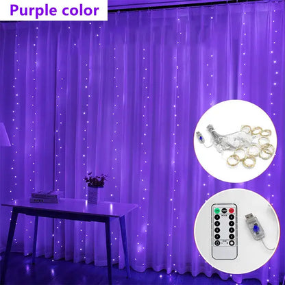 Cortina de LED Corda Luzes Decoração de Natal – 100, 200 e 300 LEDs