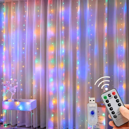 Cortina de LED Corda Luzes Decoração de Natal – 100, 200 e 300 LEDs