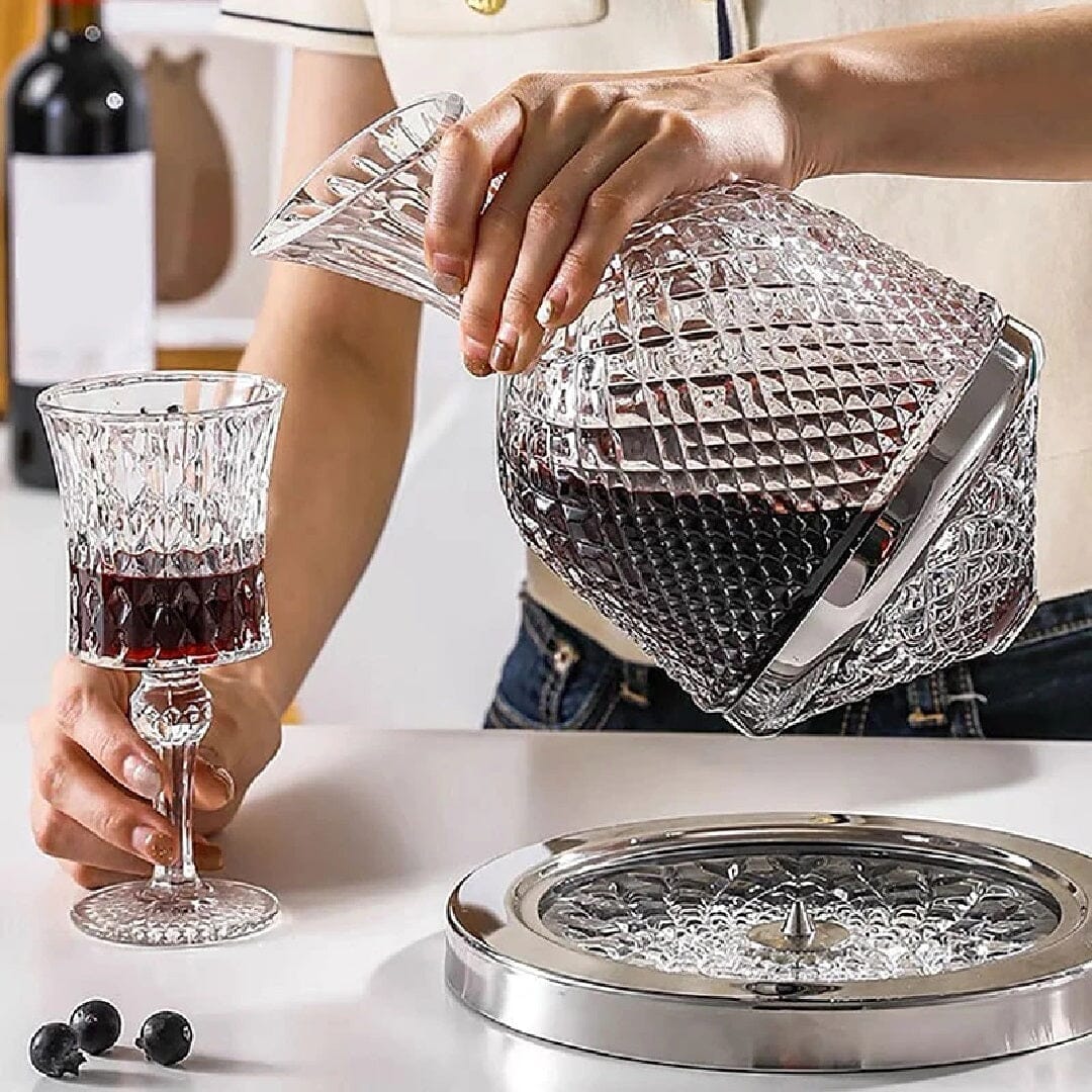Decantador De Vinho De Rotação De Alto Grau Luxo Vintage UtenCoz - 0008 YuDome 