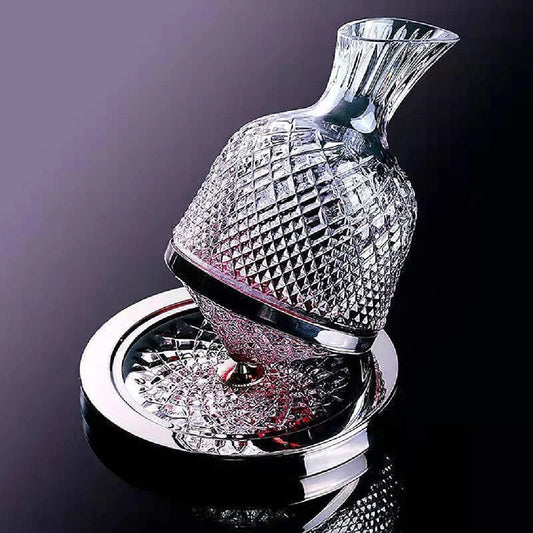 Decantador De Vinho De Rotação De Alto Grau Luxo Vintage UtenCoz - 0008 YuDome Prata 