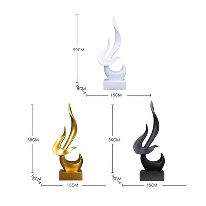 Escultura Abstrata Art Flame Decor Resina - 0076 Conceito 
